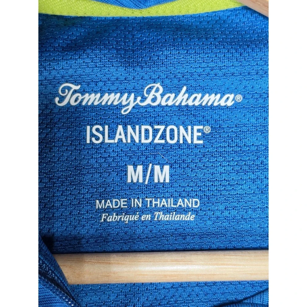 Tommy Bahama IslandZone Mens Blue Heathered Quarter Zip Pullover Shirt Medium